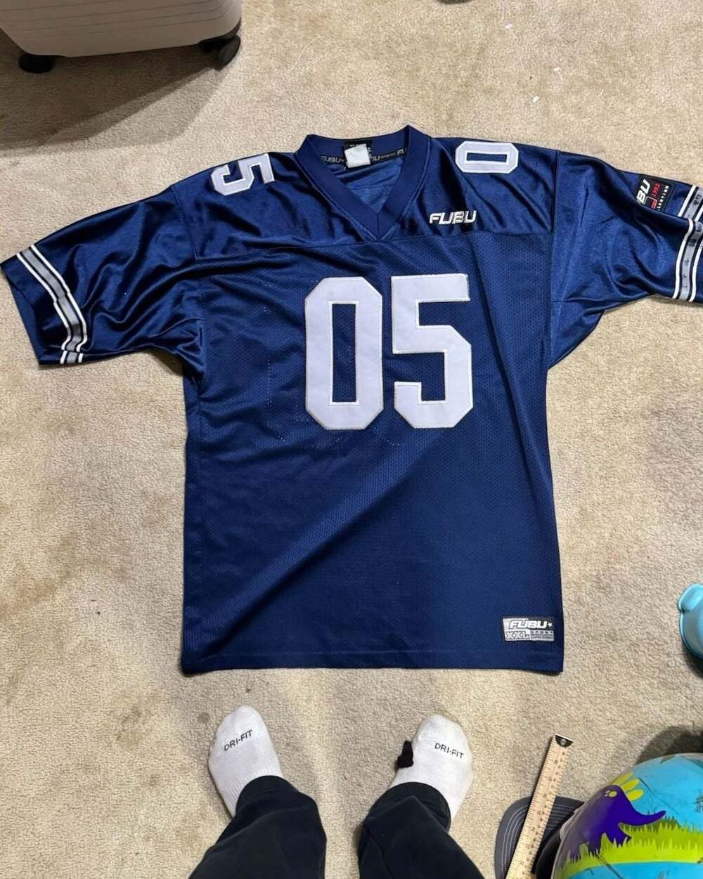 Vintage FUBU Sport 05 Football Jersey Blue Colorway